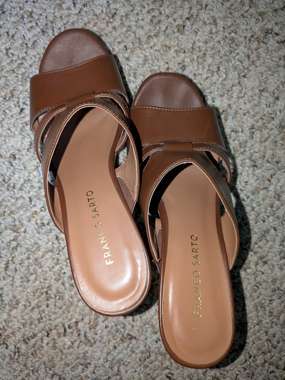 Franco Sarto Women's Brown Slide Sandals